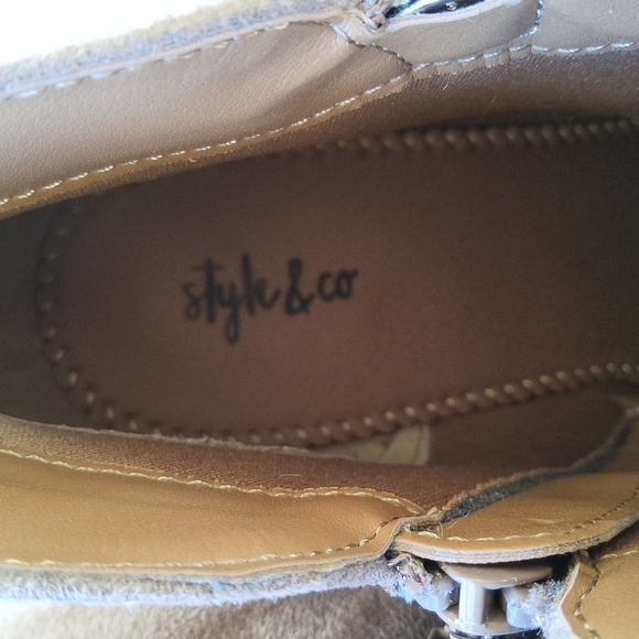 Style & Co faux suede light brown heeled boots size 10 1/2 - Picture 10 of 14